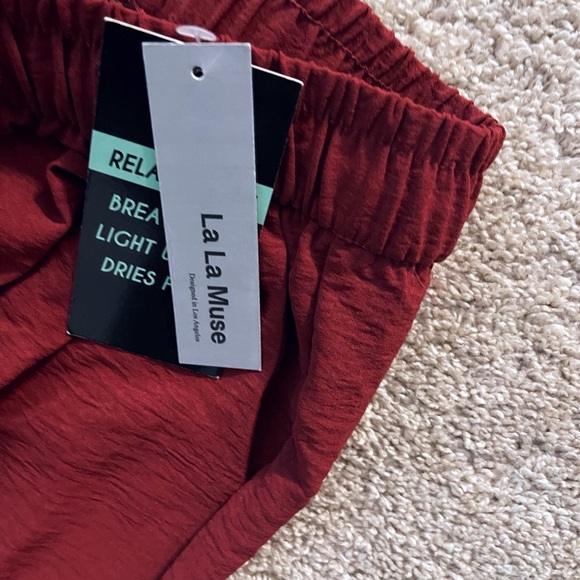 Burgundy Wide-Leg Pants stretch boho festival chic office - Picture 4 of 6